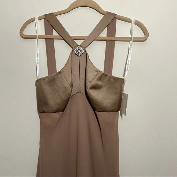 NWT David’s Bridals Tan/ Latte Gown Braids-maid - Picture 5 of 11